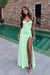 Mint Sweetheart Satin Prom Dress Mermaid with Front Split