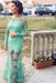 Mint Trumpet/Mermaid Bateau Long Sleeves Applique Lace Dresses - Prom Dresses
