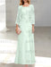 2 A-Line/Princess Scoop Mother of the Bride Dresses with Pleated & Lace Appliques Floor-Length