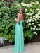 Mint Green V-neck Beaded Satin A Line Prom Dress