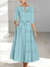 Ankle-Length Mother of the Bride A-Line Dress with Half Sleeves and Pockets