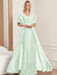Plus Size Mother of the Bride A-Line Floor-Length Dress with V-Neck and Half Sleeves