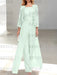 Floor-Length Square Neck Chiffon Mother of the Bride Pantsuit with Jacket & Side Split