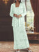 Ankle-length Chiffon Mother of the Bride Dress with Sequins and Jacket