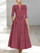 Ankle-Length Mother of the Bride A-Line Dress with Half Sleeves and Pockets