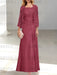 2 A-Line/Princess Scoop Mother of the Bride Dresses with Pleated & Lace Appliques Floor-Length