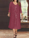 Mulberry V-Neck Long-Sleeve Tea-Length Plus Size Mother of the Bride Dress with Jacket and Sequins