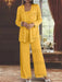Sequined Chiffon Pantsuits for the Mother of the Bride with Jacket
