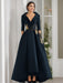 V-Neck A-Line Princess Floor-Length Mother of the Bride Dress with 3/4 Sleeves Appliques and Beading
