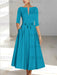 Ankle-Length Mother of the Bride A-Line Dress with Half Sleeves and Pockets