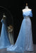 One-Shoulder Sequins Long Mermaid Prom Dress with Chapel Train