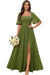 Square Neck Ruffle Sleeve Chiffon Bridesmaid Dress with Slit