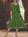 Princess A-Line Tea-Length Mother of the Bride Dress with Scoop Neck Half Sleeves Appliques and Jacket