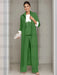 Ankle-Length Mother of the Bride Pantsuits in 3 Pieces Featuring Square Neck Jacket & Lace Appliques