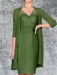 Olive Green Knee-Length V-Neck Sheath/Column Mother of the Bride Dresses