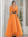V-Neck A-Line Princess Floor-Length Mother of the Bride Dress with 3/4 Sleeves Appliques and Beading