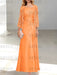 2 A-Line/Princess Scoop Mother of the Bride Dresses with Pleated & Lace Appliques Floor-Length