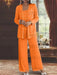 Sequined Chiffon Pantsuits for the Mother of the Bride with Jacket