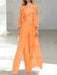 Floor-Length Square Neck Chiffon Mother of the Bride Pantsuit with Jacket & Side Split