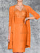 Orange Knee-Length V-Neck Sheath/Column Mother of the Bride Dresses