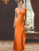 V-Neck Short-Sleeve Floor-Length Sheath Dress for the Mother of the Bride with Ruffles and Appliques