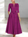Ankle-Length Mother of the Bride A-Line Dress with Half Sleeves and Pockets