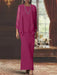 Floor-Length Scoop Neck Sheath Dress with Long Sleeves and Jacket for the Mother of the Bride