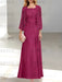 2 A-Line/Princess Scoop Mother of the Bride Dresses with Pleated & Lace Appliques Floor-Length