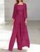 Floor-Length Square Neck Chiffon Mother of the Bride Pantsuit with Jacket & Side Split
