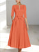 Ankle-Length Mother of the Bride A-Line Dress with Half Sleeves and Pockets