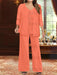 Plus Size 3-Piece Mother of the Bride Chiffon Pantsuit with V-Neck Floor-Length Jacket & Sequins