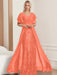 Plus Size Mother of the Bride A-Line Floor-Length Dress with V-Neck and Half Sleeves