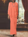 Floor-Length Scoop Neck Sheath Dress with Long Sleeves and Jacket for the Mother of the Bride