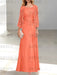 2 A-Line/Princess Scoop Mother of the Bride Dresses with Pleated & Lace Appliques Floor-Length