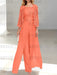 Floor-Length Square Neck Chiffon Mother of the Bride Pantsuit with Jacket & Side Split