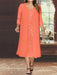 Papaya V-Neck Long-Sleeve Tea-Length Plus Size Mother of the Bride Dress with Jacket and Sequins