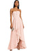 Strapless Pleated Chiffon High-Low Bridesmaid Dress