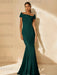 Minimalist Off-the-Shoulder Mother of the Bride Dresses in Trumpet/Mermaid Style with Detachable Flower