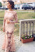 Pearl Pink Trumpet/Mermaid Bateau Long Sleeves Applique Lace Dresses - Prom Dresses