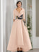 V-Neck A-Line Princess Floor-Length Mother of the Bride Dress with 3/4 Sleeves Appliques and Beading