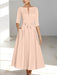 Ankle-Length Mother of the Bride A-Line Dress with Half Sleeves and Pockets