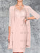 Pearl Pink Knee-Length V-Neck Sheath/Column Mother of the Bride Dresses