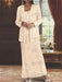 Ankle-length Chiffon Mother of the Bride Dress with Sequins and Jacket