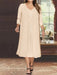 Pearl Pink V-Neck Long-Sleeve Tea-Length Plus Size Mother of the Bride Dress with Jacket and Sequins