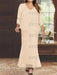 Plus Size V-Neck Ankle-Length Sheath/Column Mother of the Bride Dresses with Sequins & Jacket