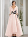 V-Neck A-Line Princess Floor-Length Mother of the Bride Dress with 3/4 Sleeves Appliques and Beading