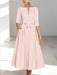 Ankle-Length Mother of the Bride A-Line Dress with Half Sleeves and Pockets