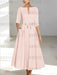 Ankle-Length Mother of the Bride A-Line Dress with Half Sleeves and Pockets