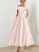 Off-the-Shoulder Sleeveless A-Line Princess Ankle-Length Mother of the Bride Dress with Bow(s)