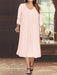 Petal V-Neck Long-Sleeve Tea-Length Plus Size Mother of the Bride Dress with Jacket and Sequins